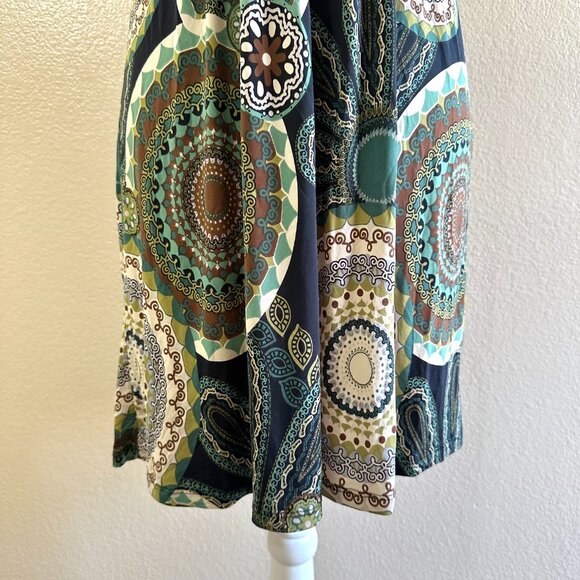 Blue Sketch Vintage 90s Halter Paisley Green Whimsygoth Dress - Picture 3 of 7